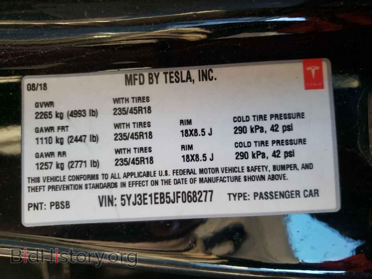 2018 TESLA MODEL 3 - VIN: 5YJ3E1EB5JF068277 - Photo 12