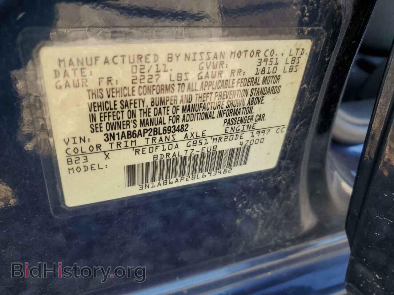 2011 NISSAN SENTRA - VIN: 3N1AB6AP2BL693482 - Фото 13