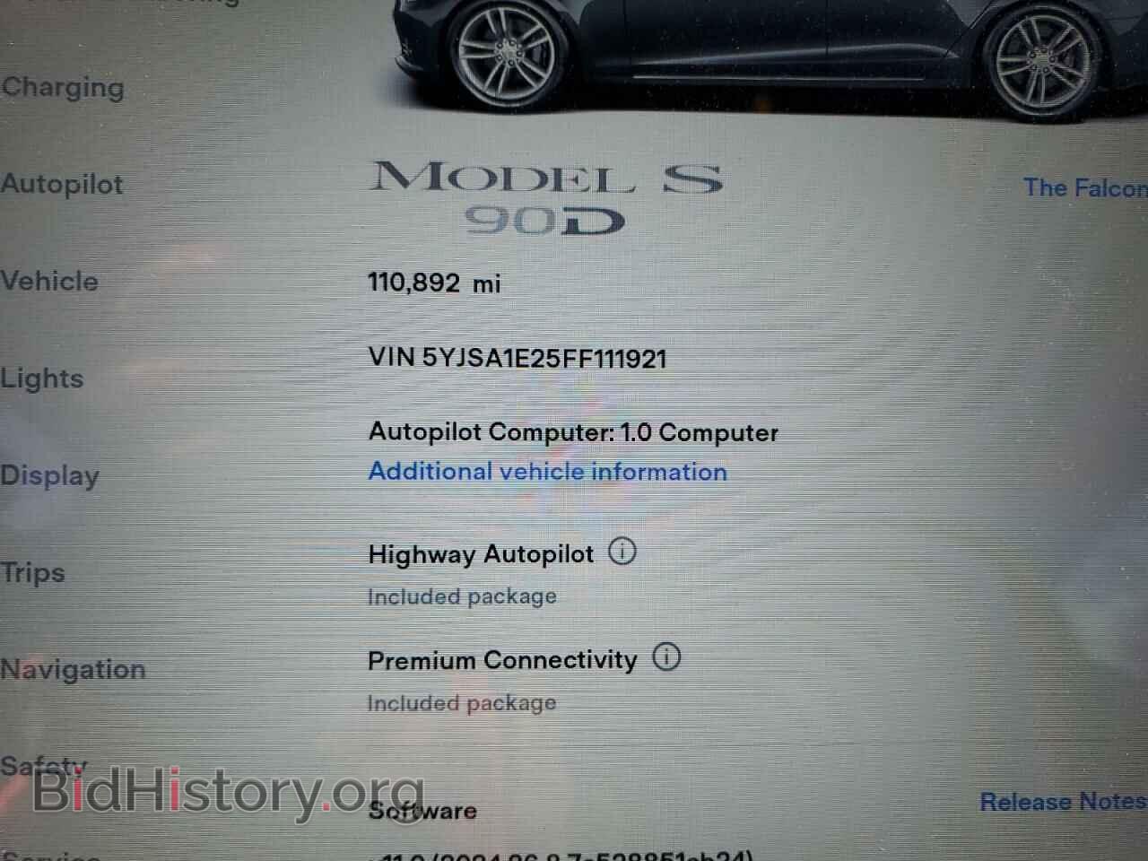 2015 TESLA MODEL S - VIN: 5YJSA1E25FF111921 - Фото 9