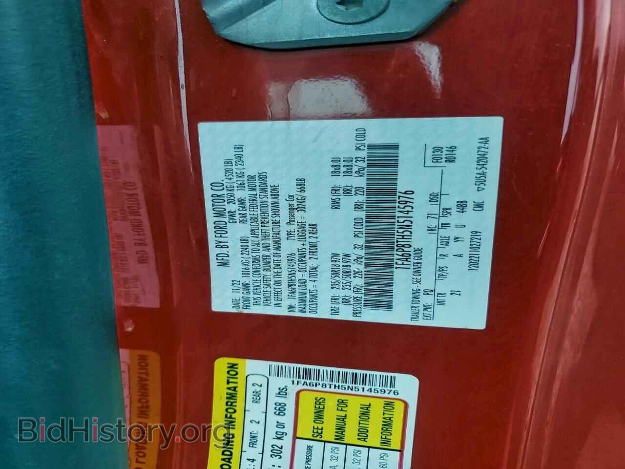 2022 FORD ALL Models - VIN: 1FA6P8TH5N5145976 - Фото 12