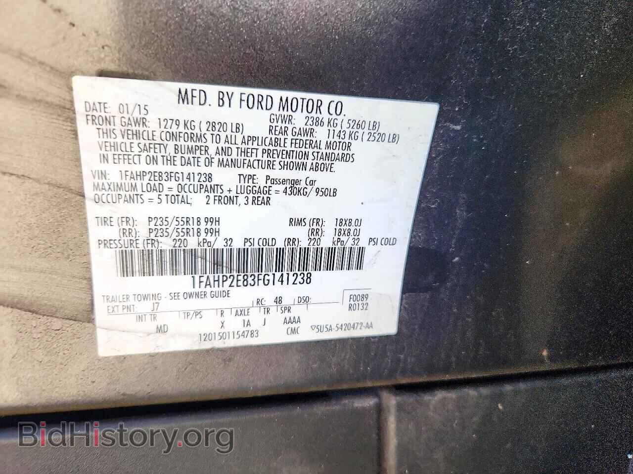 2015 Ford TAURUS (VIN 1FAHP2E83FG141238) — photo 12 of 12