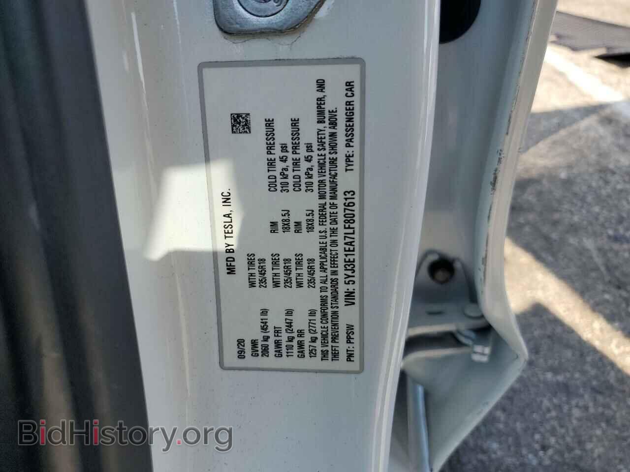 2020 TESLA MODEL 3 - VIN: 5YJ3E1EA7LF807613 - Фото 12