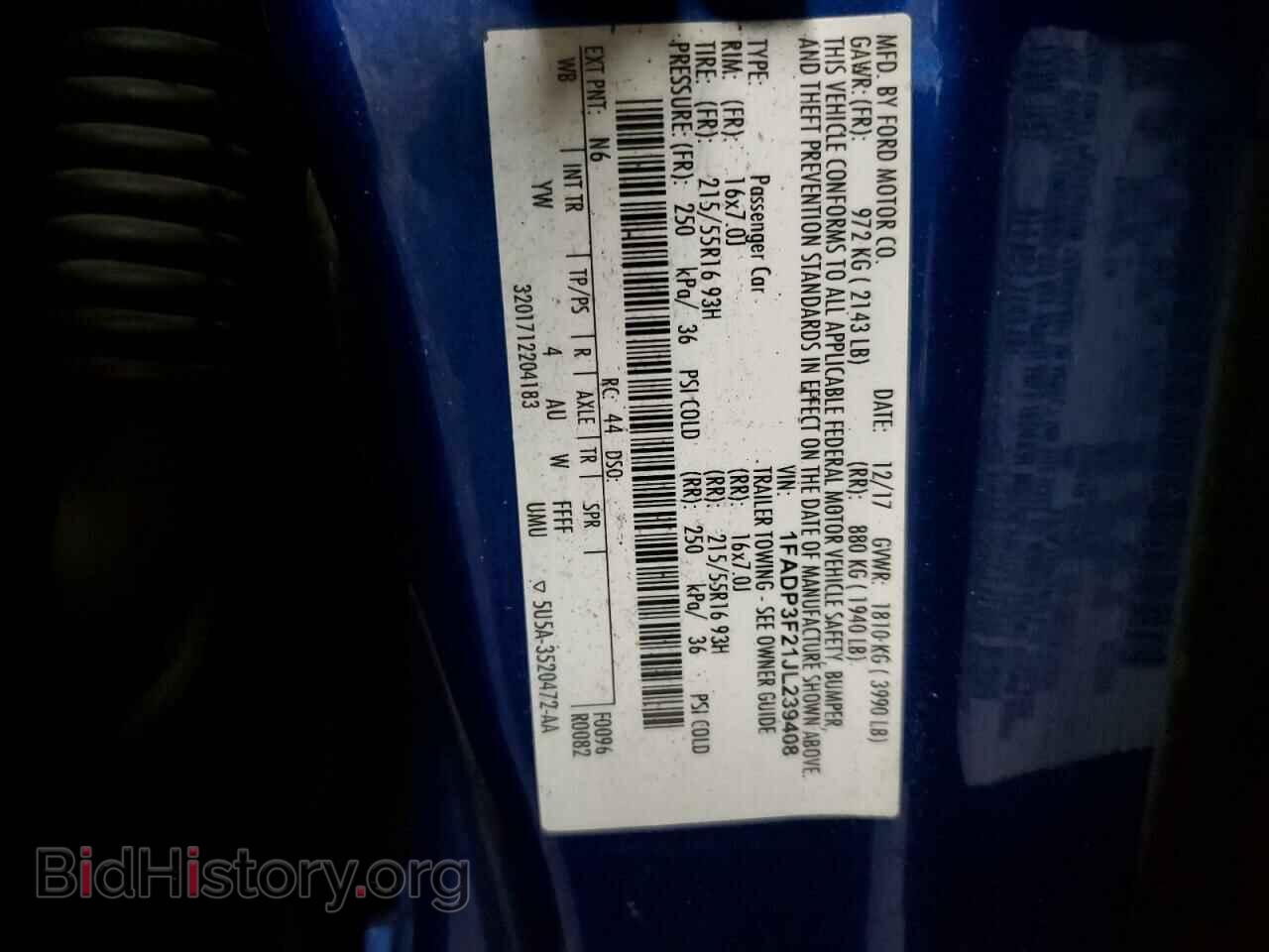 2018 FORD FOCUS - VIN: 1FADP3F21JL239408 - Фото 13
