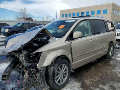 2014 Dodge CARAVAN Grand Cara, tan — VIN 2C4RDGCG3ER422600, Copart
