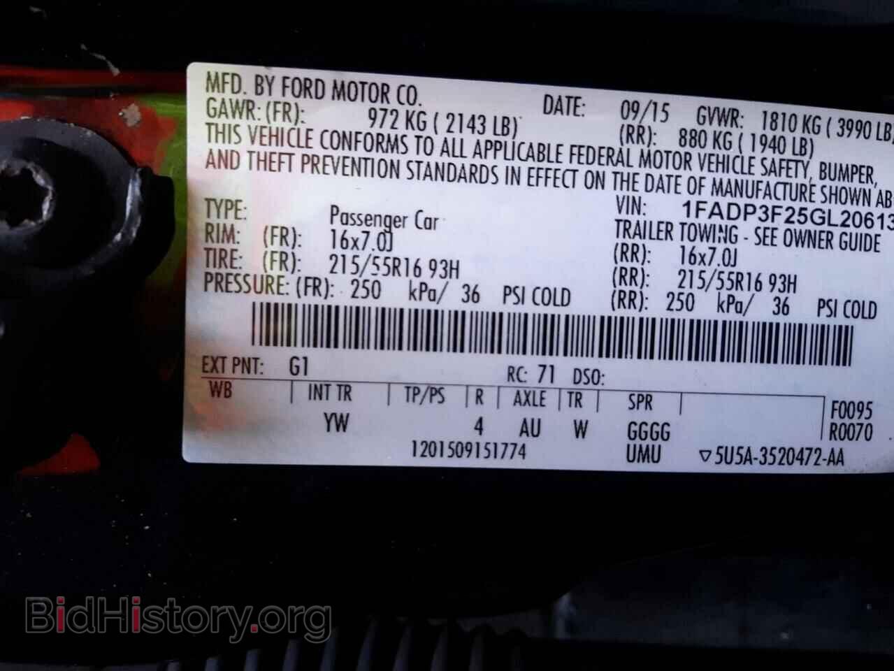 2016 FORD FOCUS - VIN: 1FADP3F25GL206131 - Фото 12