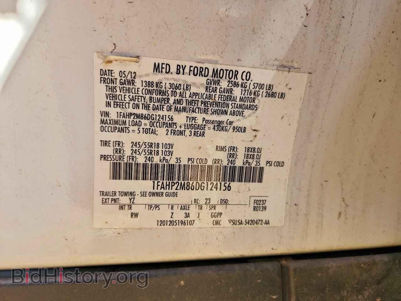 2013 FORD TAURUS - VIN: 1FAHP2M86DG124156 - Фото 12
