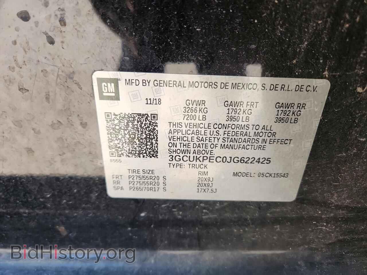 2018 CHEVROLET ALL Models - VIN: 3GCUKPEC0JG622425 - Фото 12