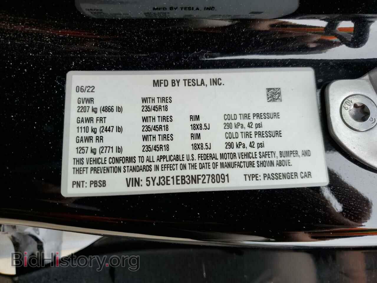 2022 TESLA MODEL 3 - VIN: 5YJ3E1EB3NF278091 - Photo 12