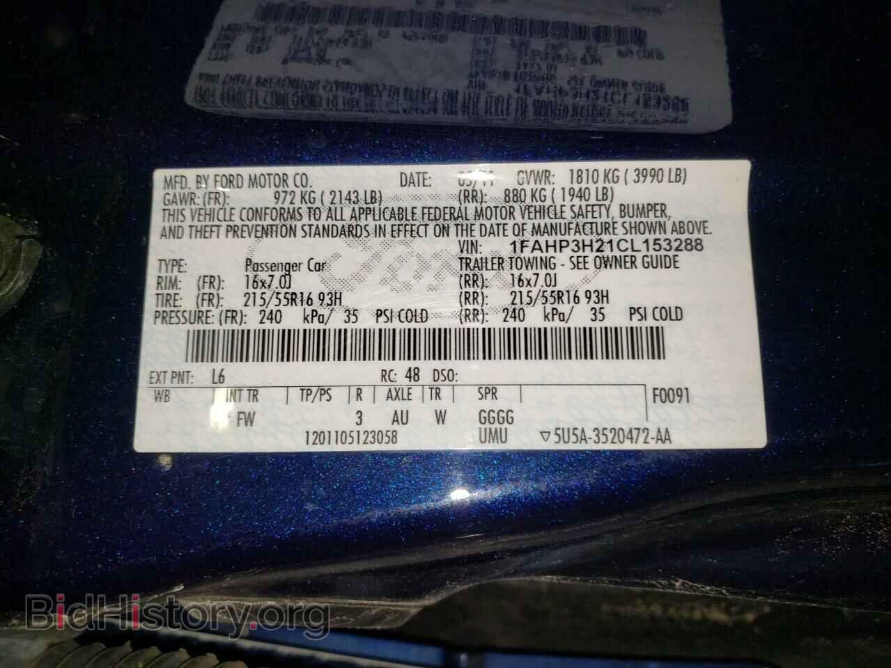 2012 FORD FOCUS - VIN: 1FAHP3H21CL153288 - Фото 12