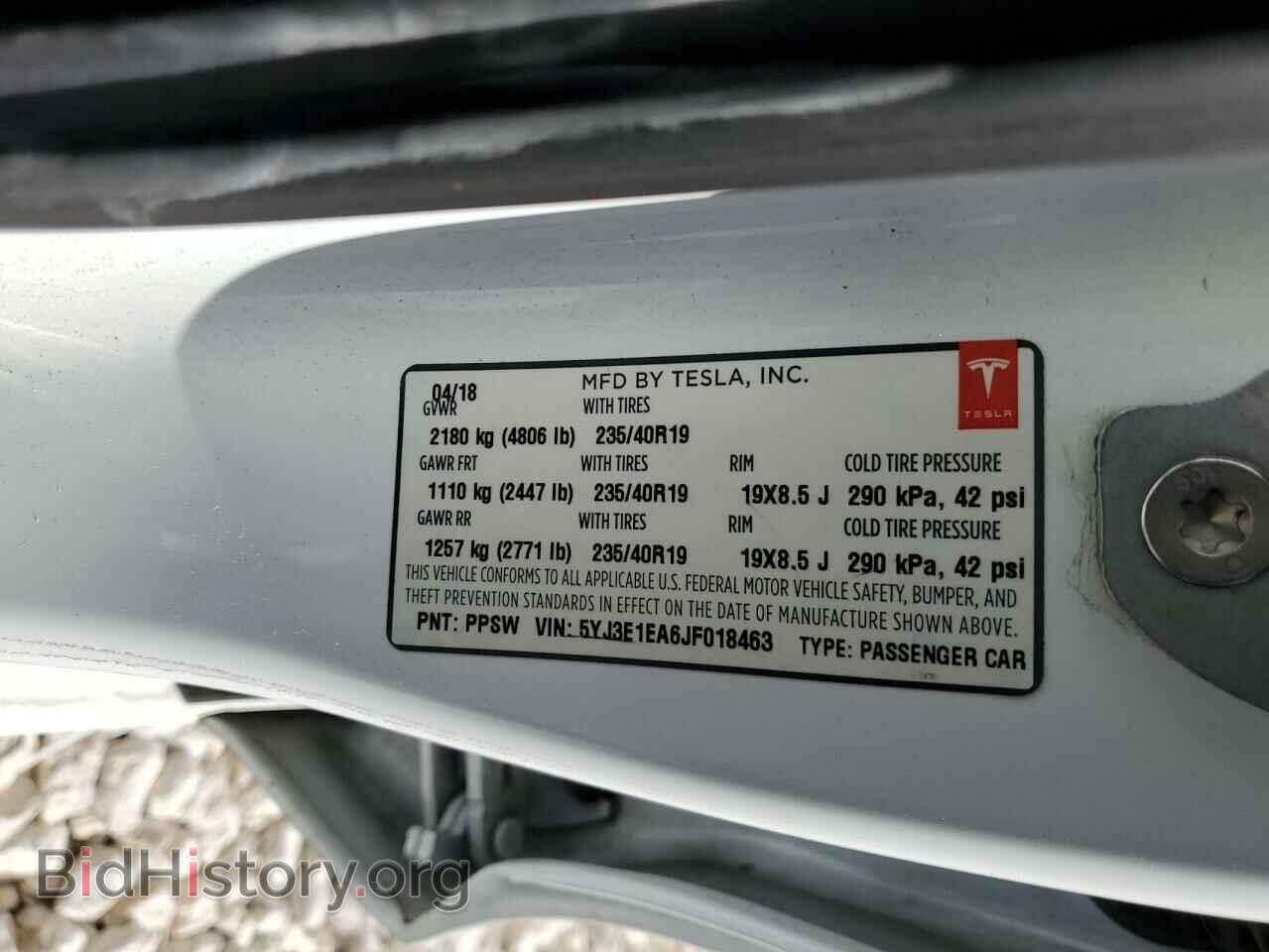 2018 TESLA MODEL 3 - VIN: 5YJ3E1EA6JF018463 - Фото 12