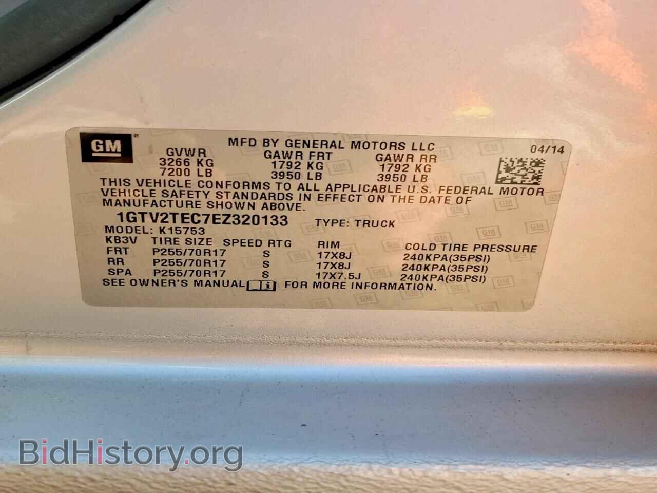 2014 GMC SIERRA - VIN: 1GTV2TEC7EZ320133 - Фото 12