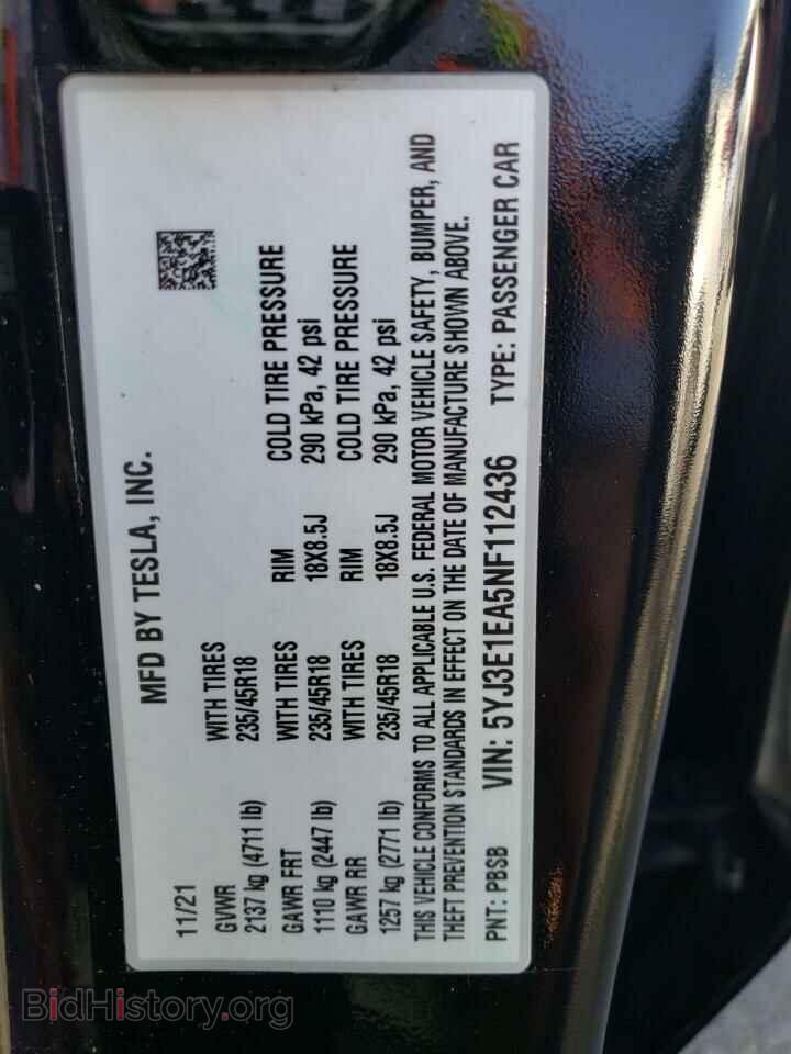 2022 TESLA MODEL 3 - VIN: 5YJ3E1EA5NF112436 - Photo 12