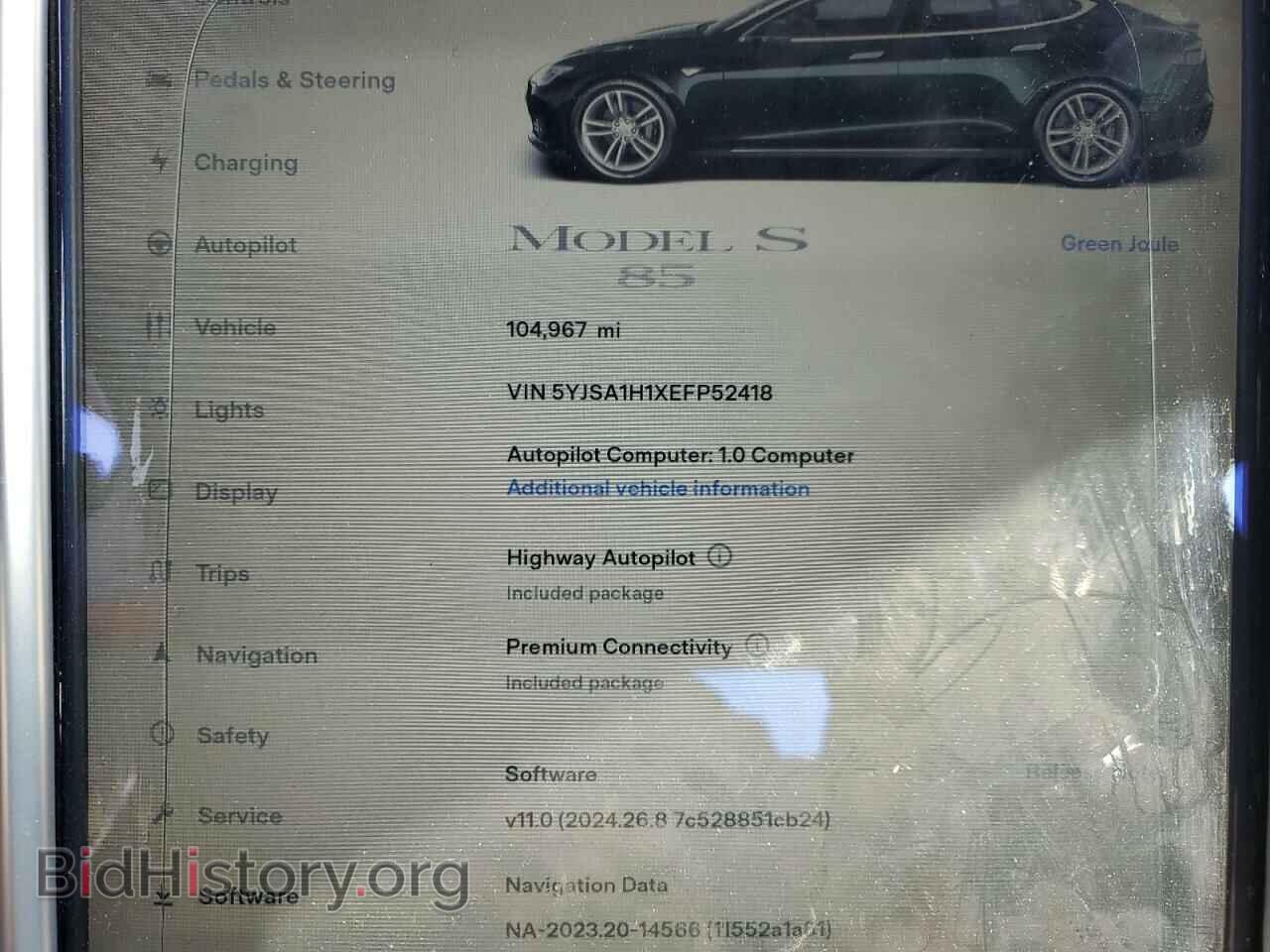 2014 TESLA MODEL S - VIN: 5YJSA1H1XEFP52418 - Photo 9