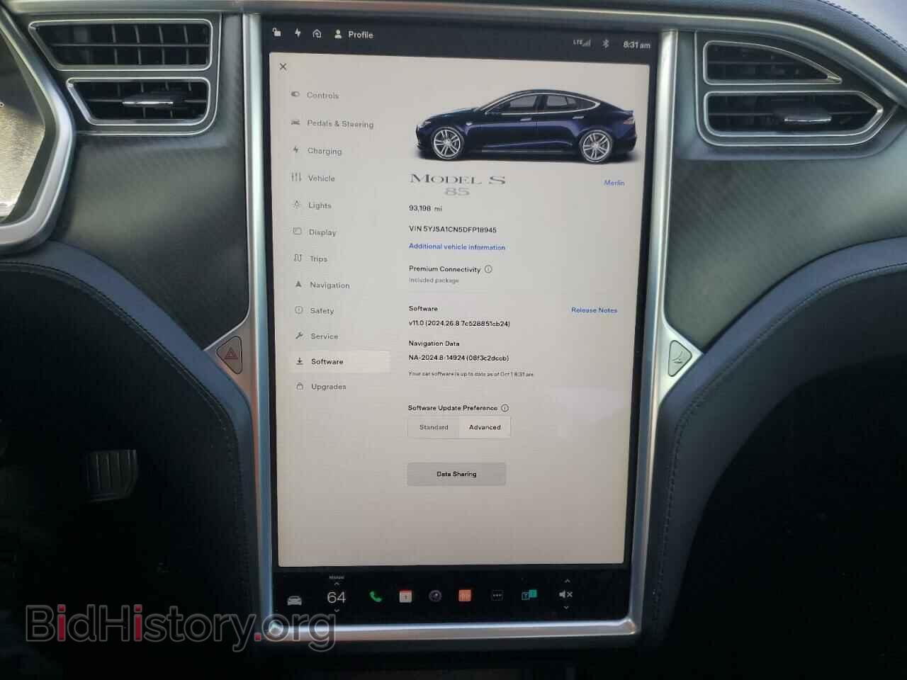 2013 TESLA MODEL S - VIN: 5YJSA1CN5DFP18945 - Photo 9