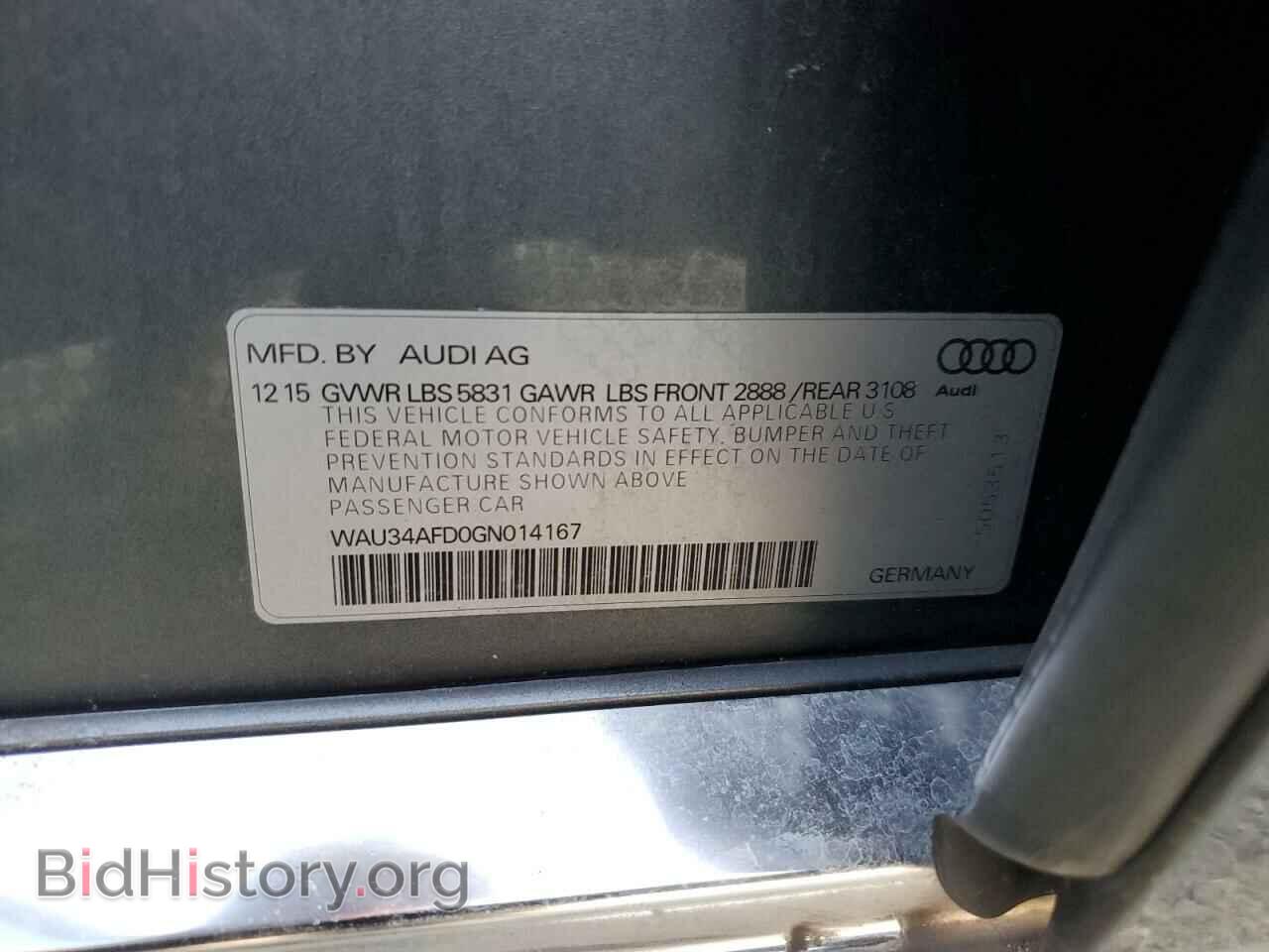2016 AUDI A8 - VIN: WAU34AFD0GN014167 - Фото 12