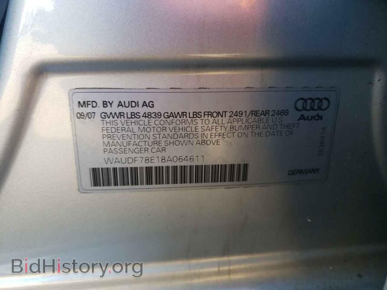 2008 AUDI A4 - VIN: WAUDF78E18A064611 - Фото 12