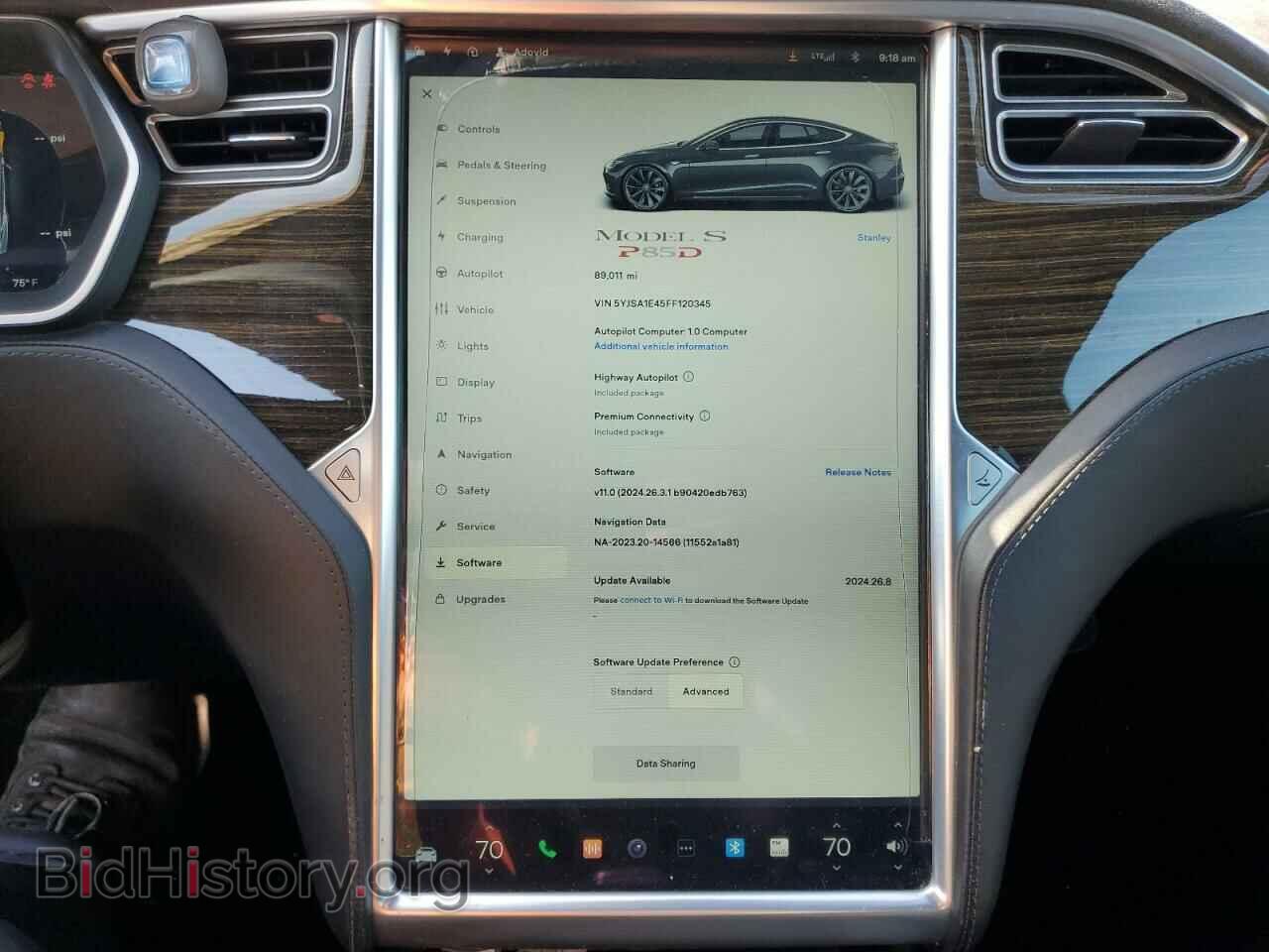 2015 TESLA MODEL S - VIN: 5YJSA1E45FF120345 - Фото 9