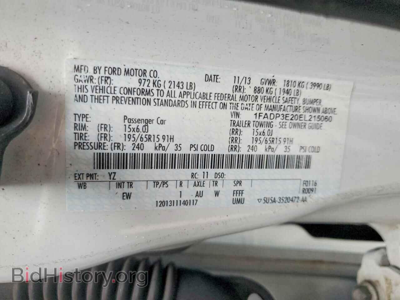 2014 FORD FOCUS - VIN: 1FADP3E20EL215060 - Фото 12