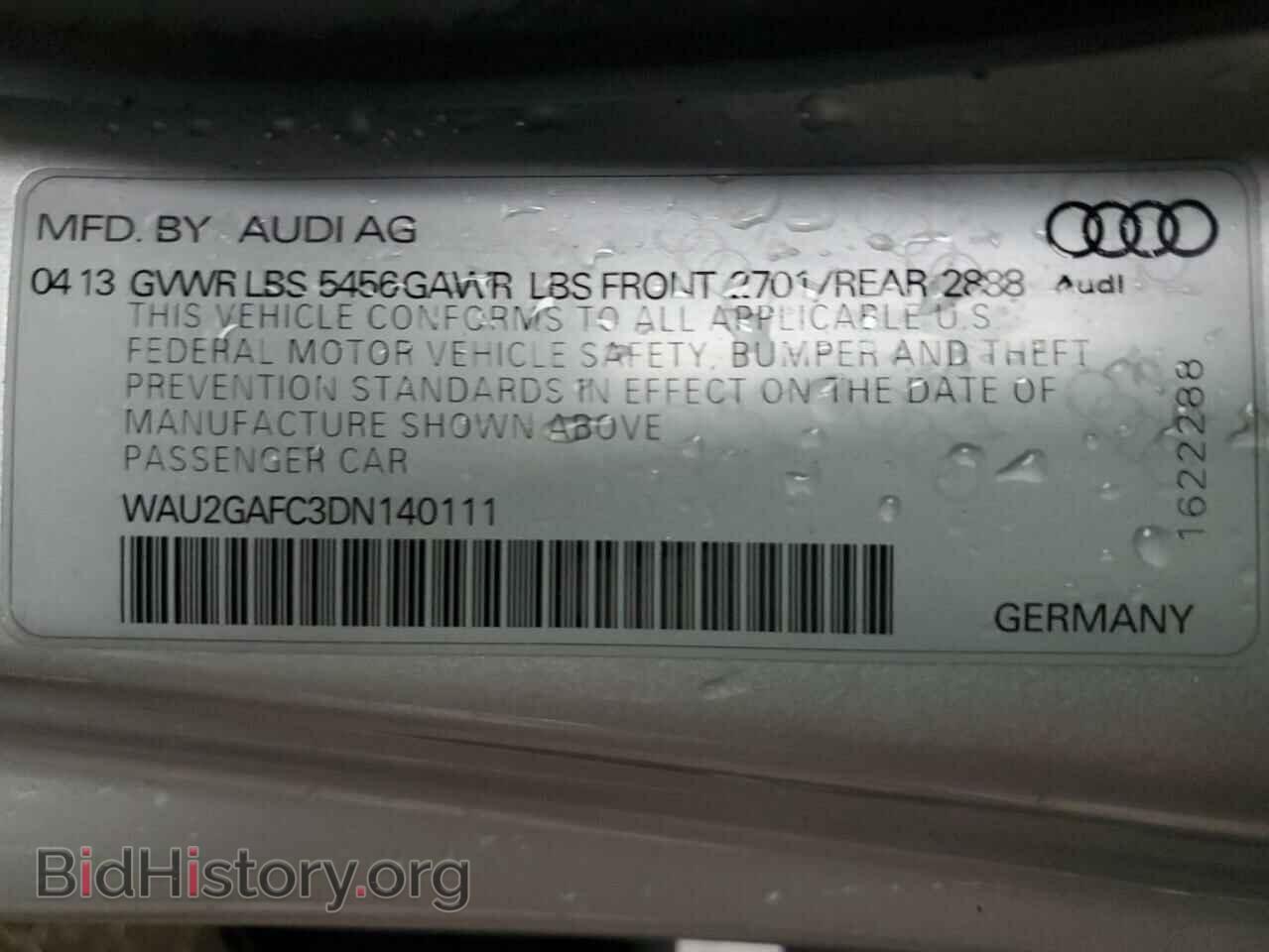 2013 AUDI A7 - VIN: WAU2GAFC3DN140111 - Фото 13