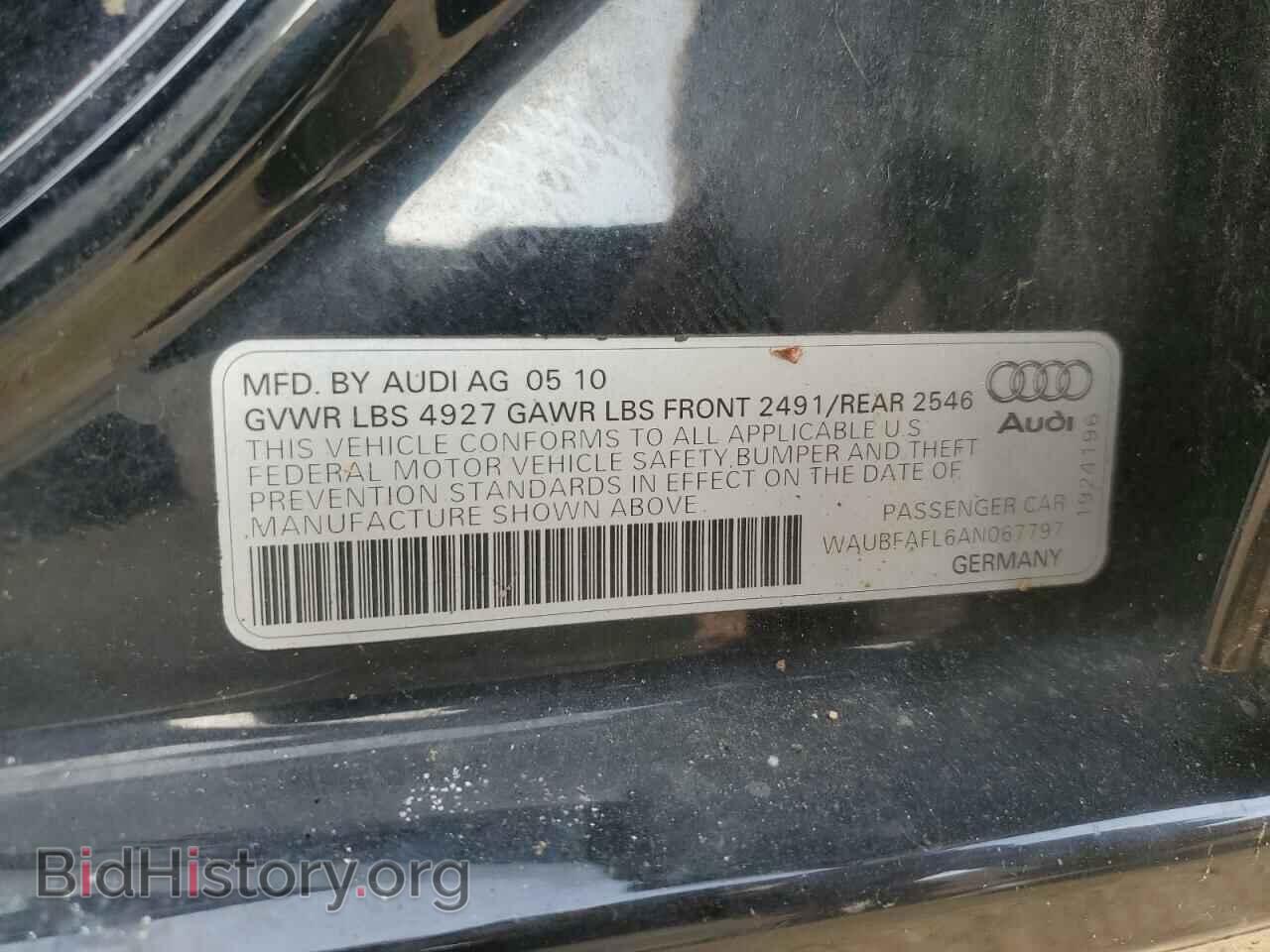 2010 AUDI A4 - VIN: WAUBFAFL6AN067797 - Фото 12
