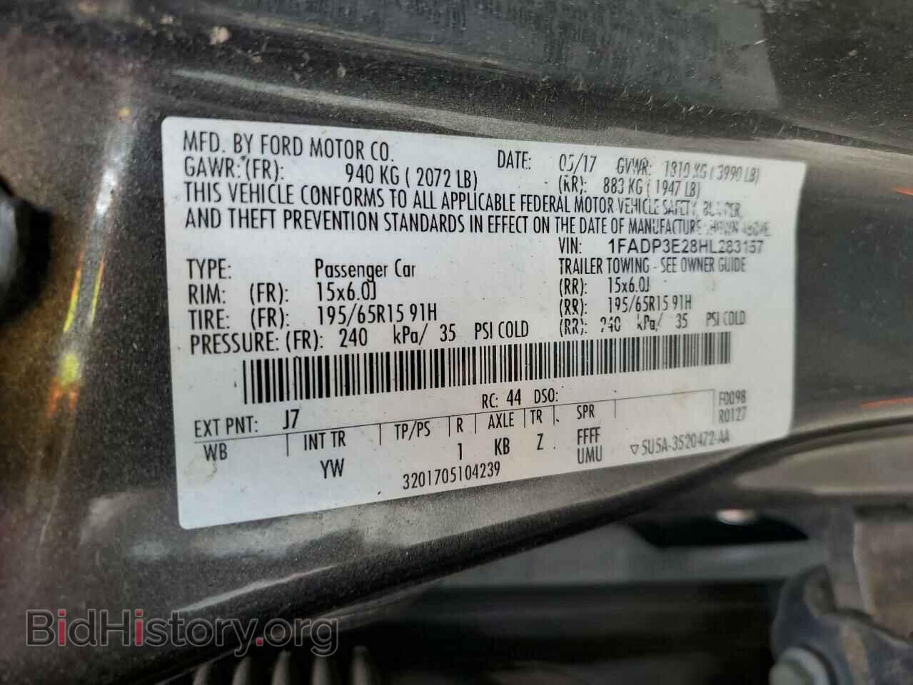 2017 FORD FOCUS - VIN: 1FADP3E28HL283157 - Фото 12