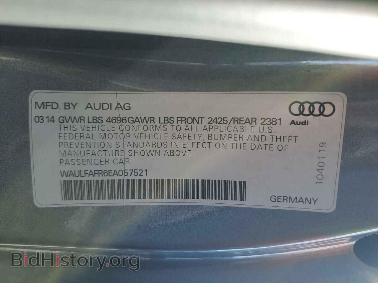 2014 AUDI A5 - VIN: WAULFAFR6EA057521 - Фото 12