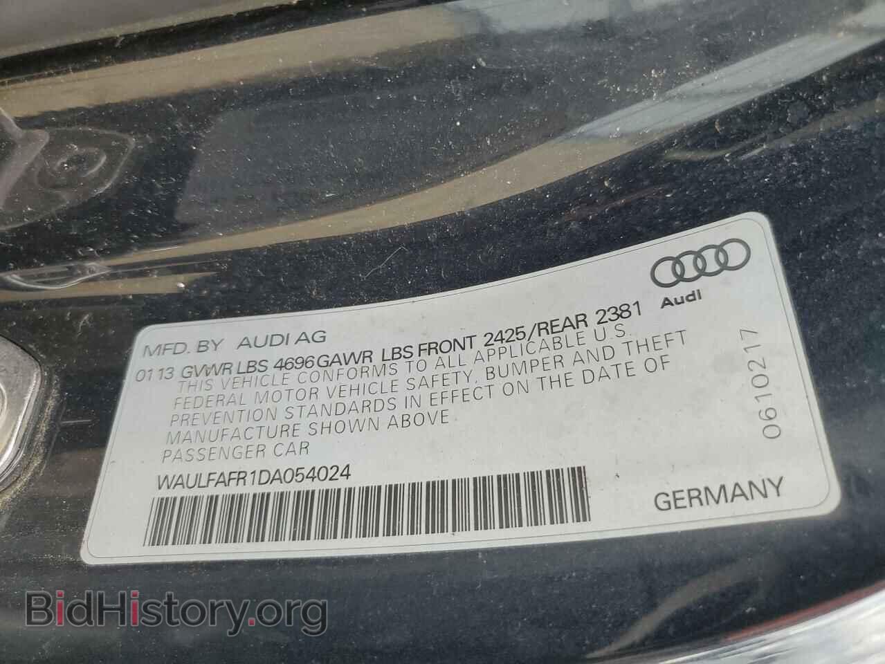 2013 AUDI A5 - VIN: WAULFAFR1DA054024 - Фото 12