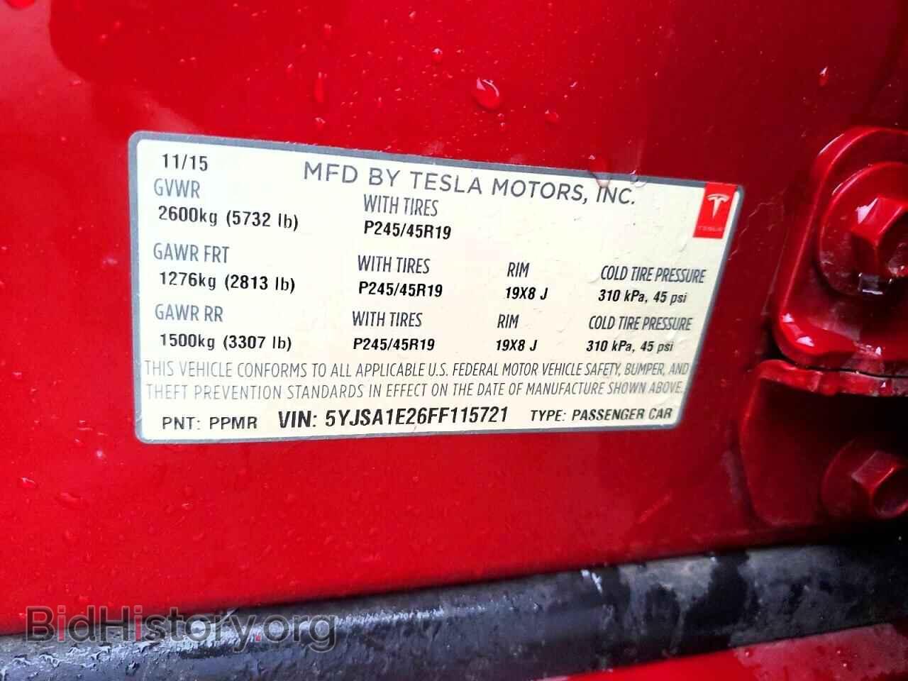 2015 TESLA MODEL S - VIN: 5YJSA1E26FF115721 - Photo 12