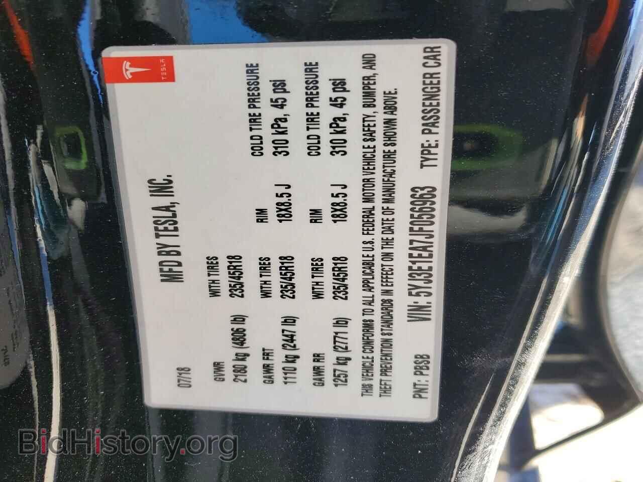2018 TESLA MODEL 3 - VIN: 5YJ3E1EA7JF056963 - Photo 12