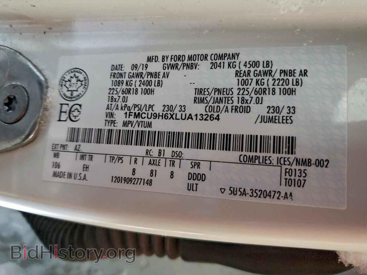 2020 FORD ESCAPE - VIN: 1FMCU9H6XLUA13264 - Photo 14