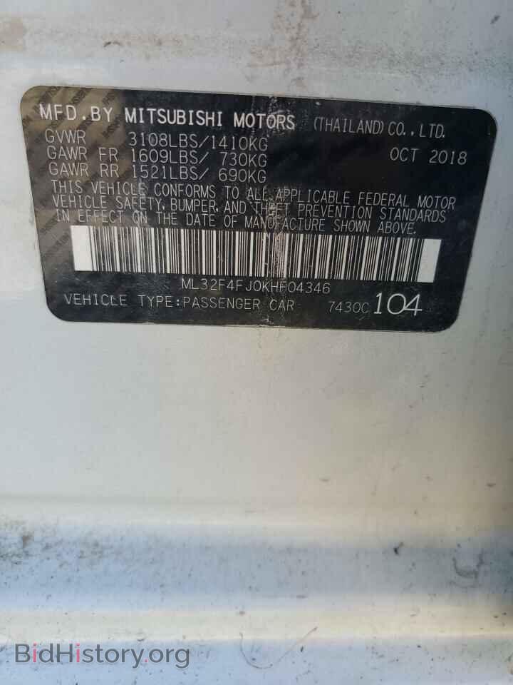 2019 MITSUBISHI MIRAGE - VIN: ML32F4FJ0KHF04346 - Фото 12