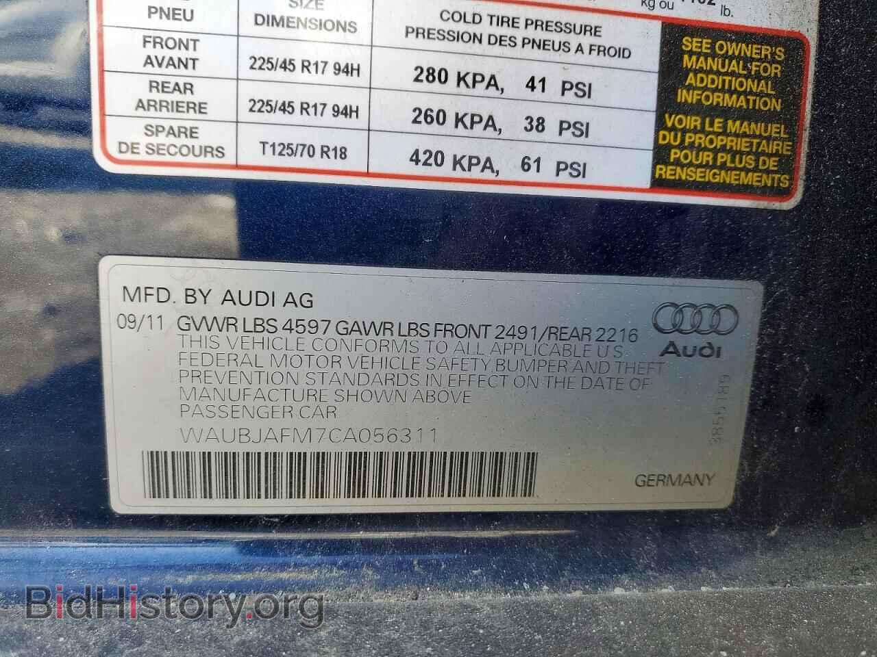 2012 AUDI A3 - VIN: WAUBJAFM7CA056311 - Фото 12