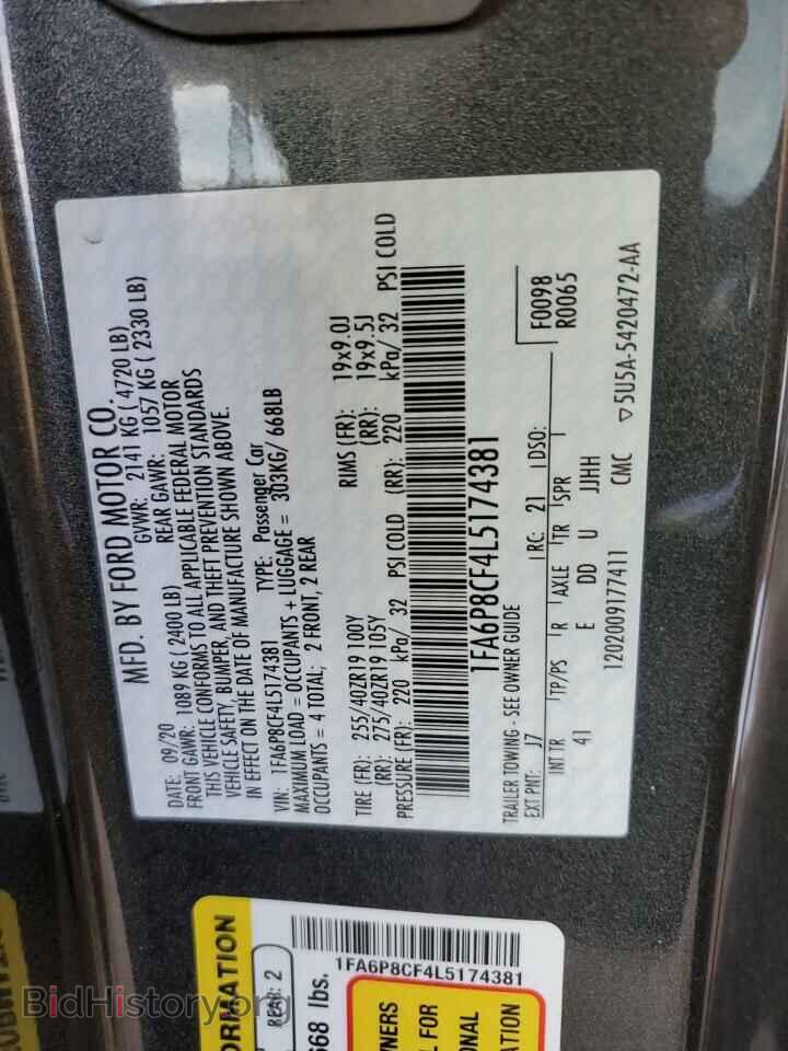 2020 FORD MUSTANG - VIN: 1FA6P8CF4L5174381 - Фото 12