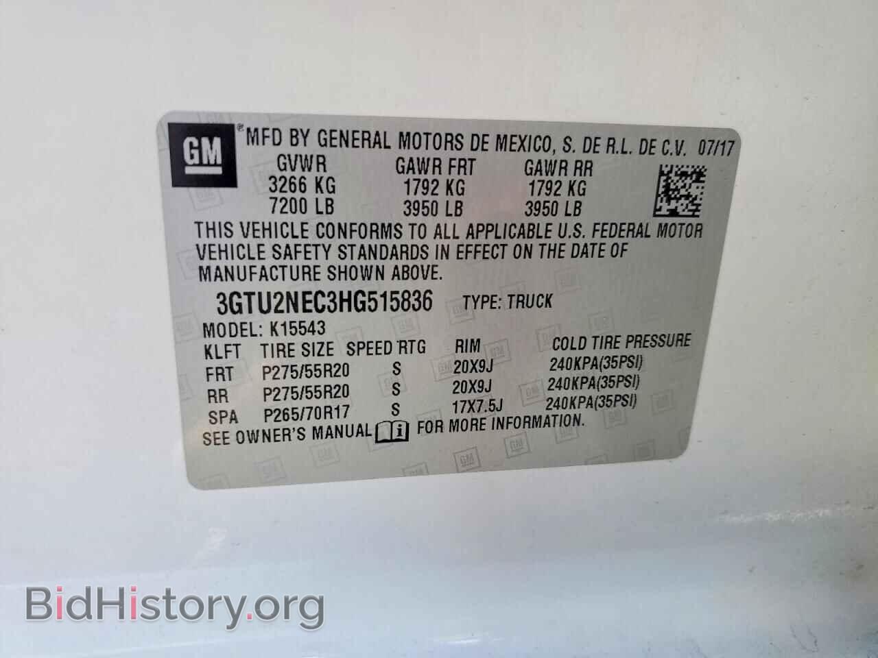 2017 GMC SIERRA - VIN: 3GTU2NEC3HG515836 - Фото 12