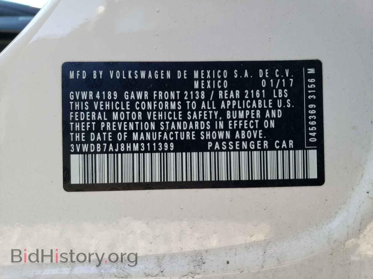 2017 VOLKSWAGEN JETTA - VIN: 3VWDB7AJ8HM311399 - Фото 12