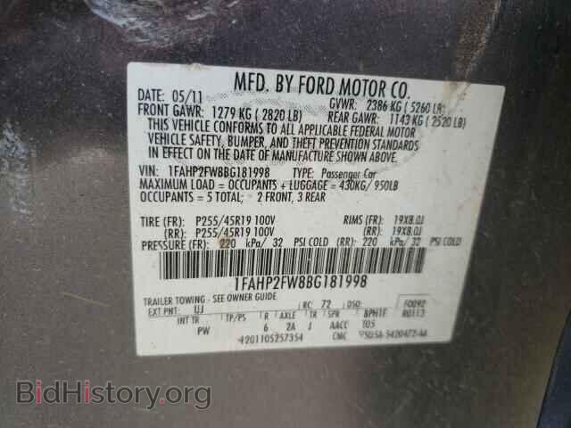 2011 FORD TAURUS - VIN: 1FAHP2FW8BG181998 - Photo 10