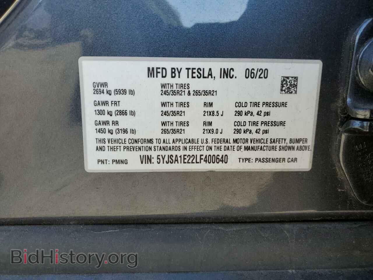 2020 TESLA MODEL S - VIN: 5YJSA1E22LF400640 - Photo 12