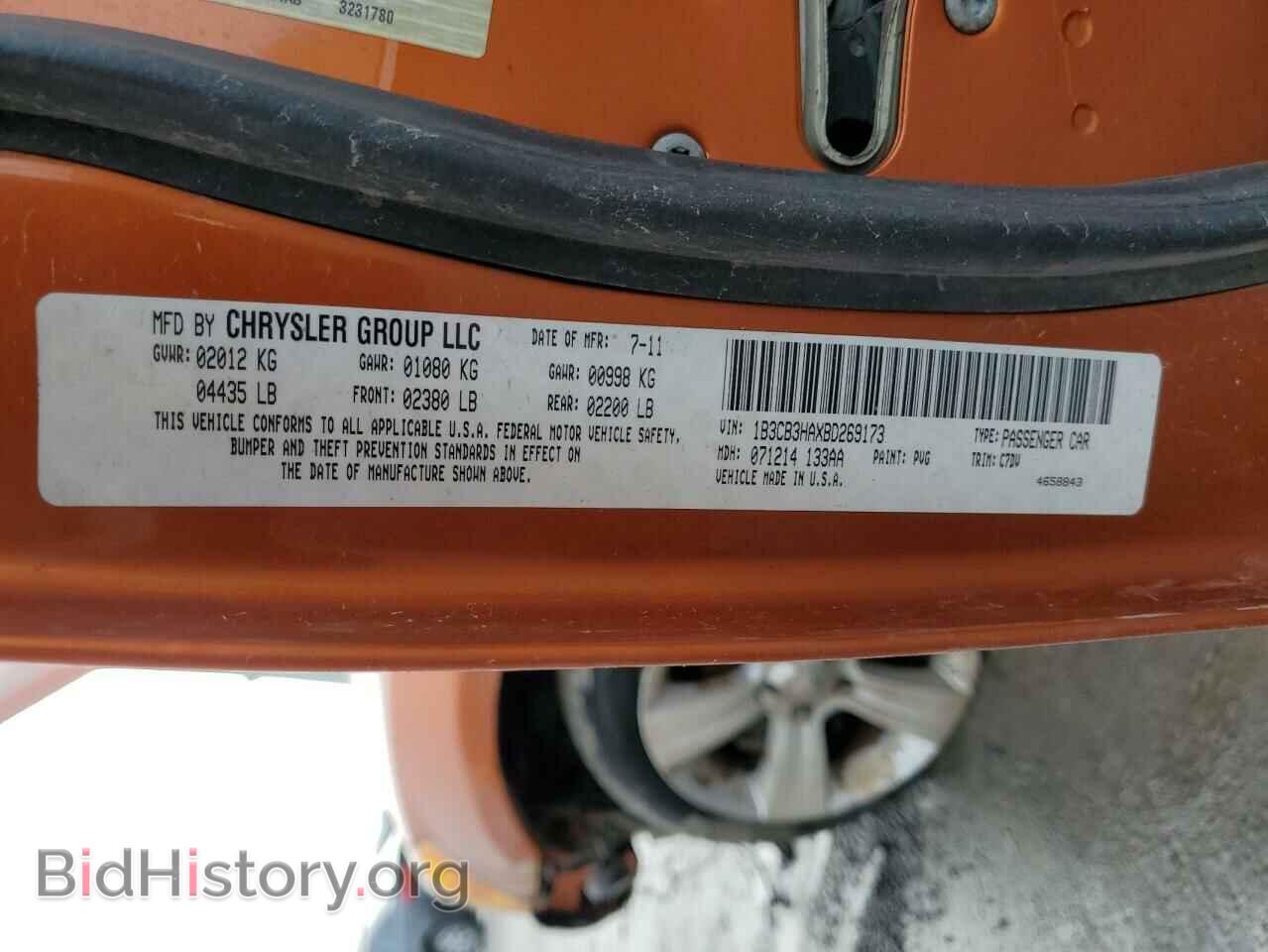 2011 DODGE CALIBER - VIN: 1B3CB3HAXBD269173 - Фото 13