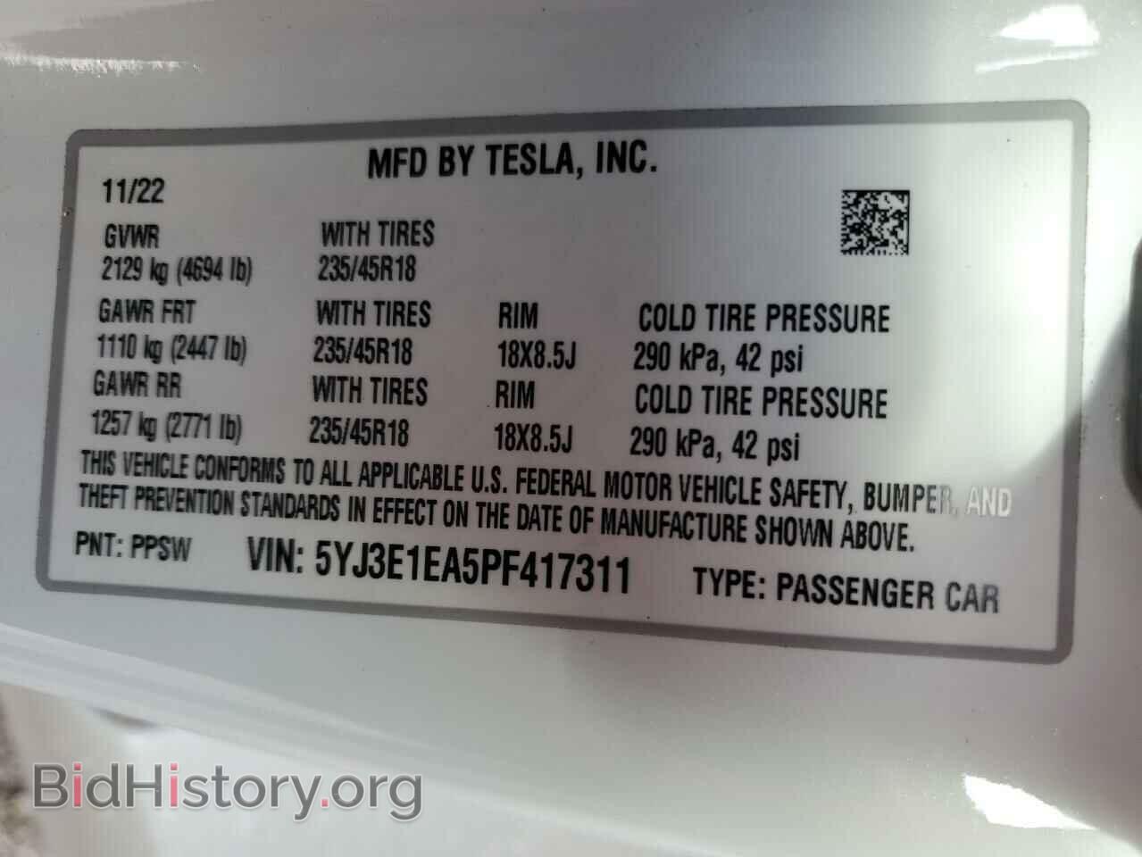 2023 TESLA MODEL 3 - VIN: 5YJ3E1EA5PF417311 - Фото 12
