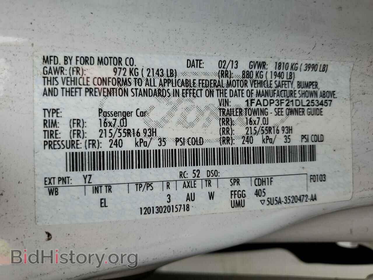 2013 FORD FOCUS - VIN: 1FADP3F21DL253457 - Фото 12