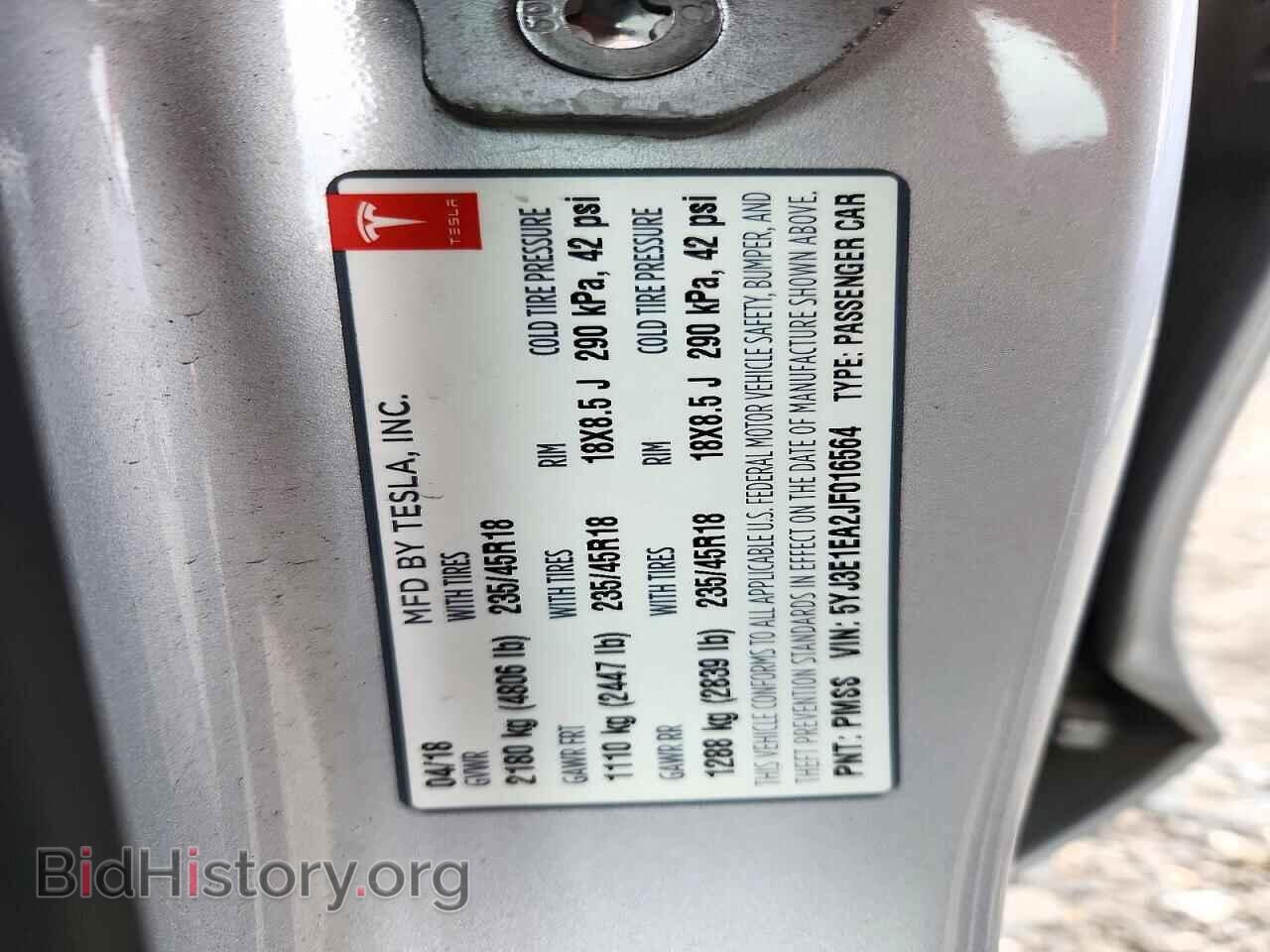 2018 TESLA MODEL 3 - VIN: 5YJ3E1EA2JF016564 - Photo 13