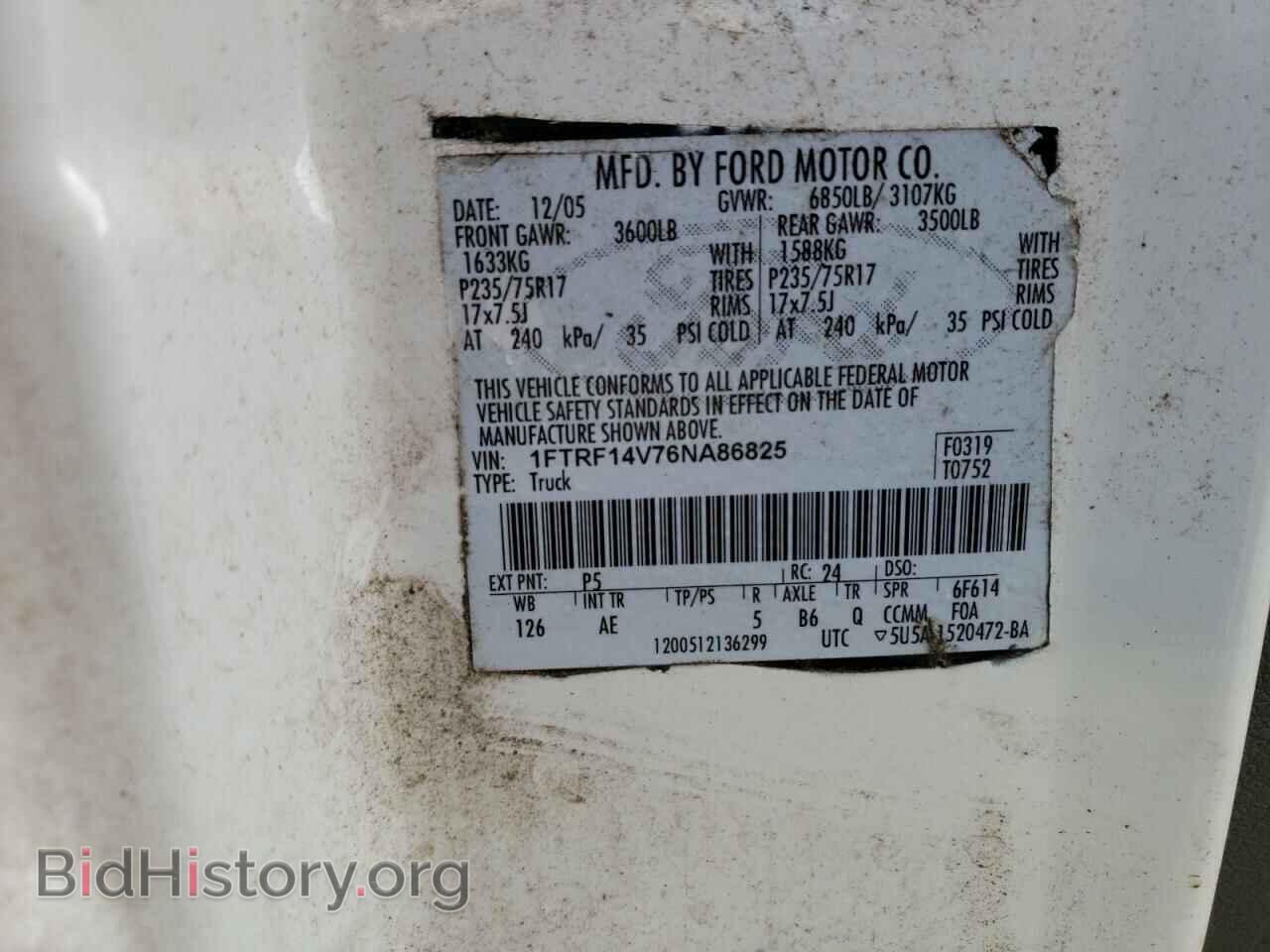 2006 FORD All Models - VIN: 1FTRF14V76NA86825 - Фото 12