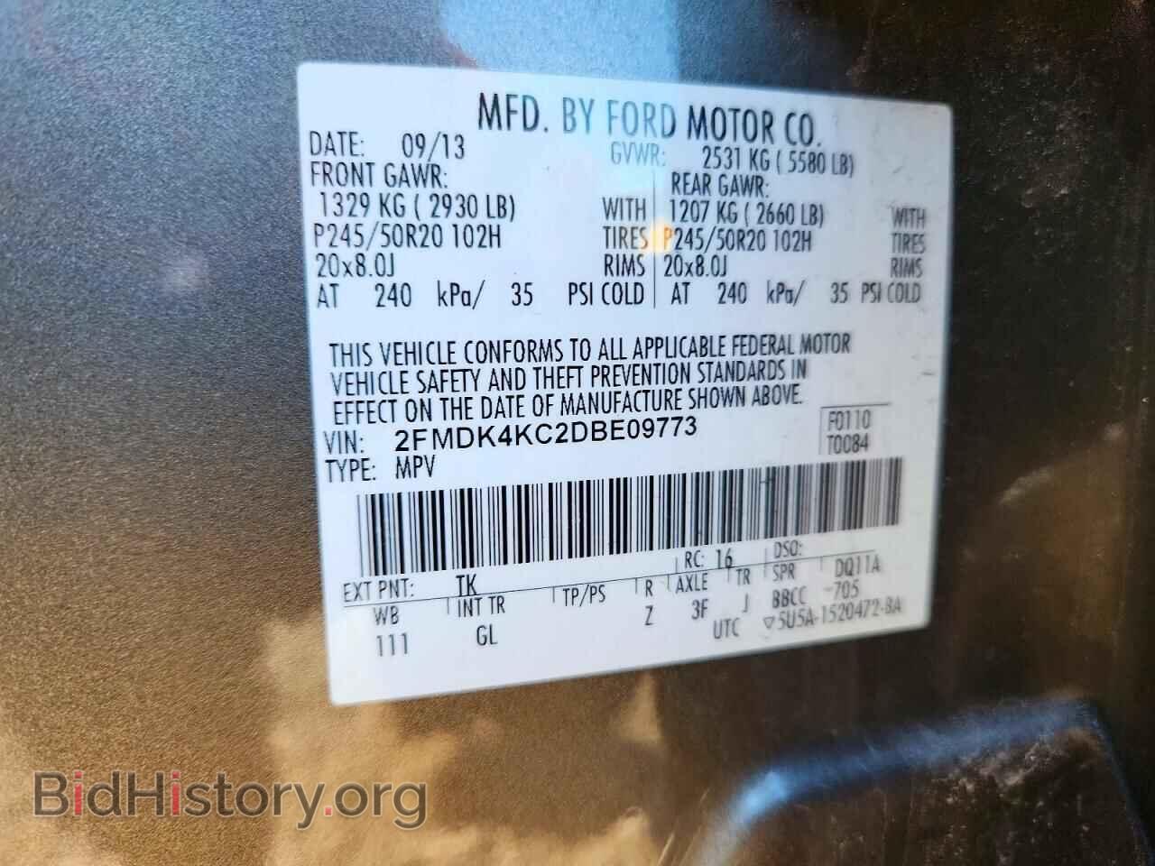 2013 FORD EDGE - VIN: 2FMDK4KC2DBE09773 - Photo 13