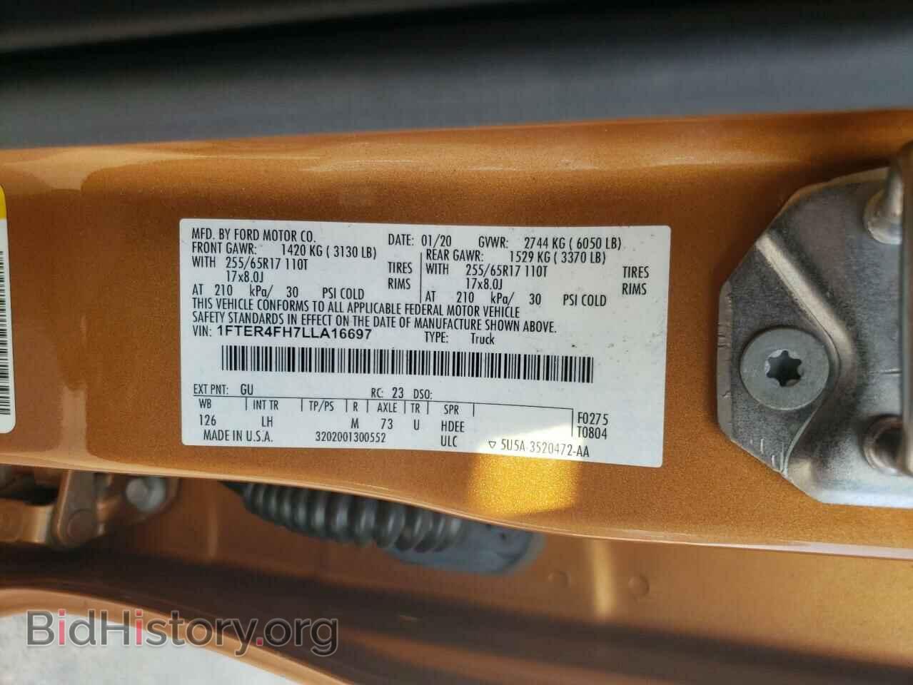2020 FORD RANGER - VIN: 1FTER4FH7LLA16697 - Фото 12