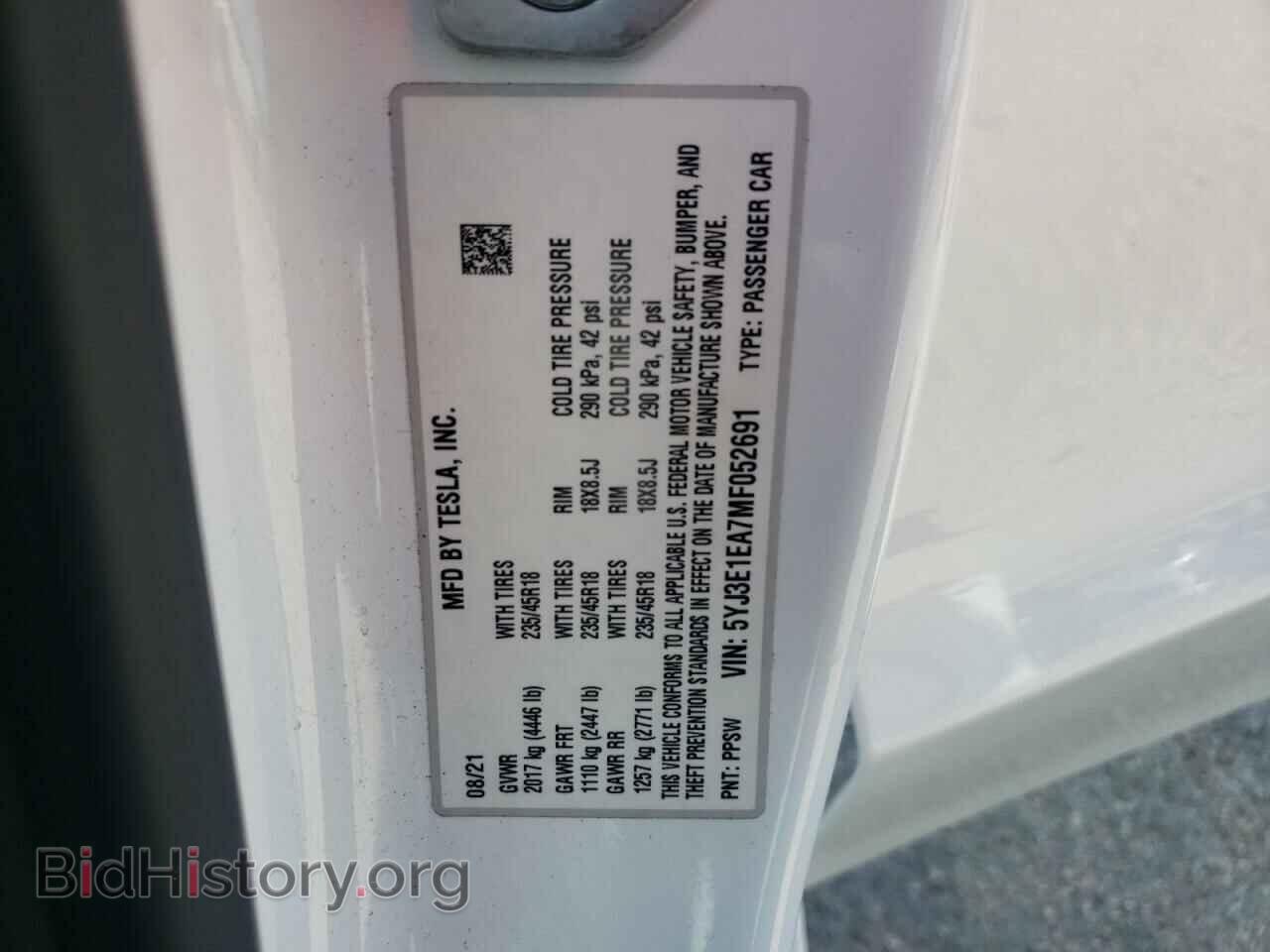 2021 TESLA MODEL 3 - VIN: 5YJ3E1EA7MF052691 - Photo 12