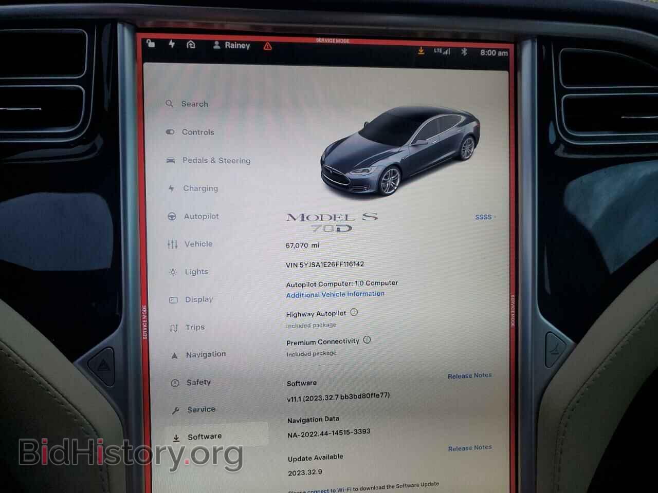2015 TESLA MODEL S - VIN: 5YJSA1E26FF116142 - Фото 9