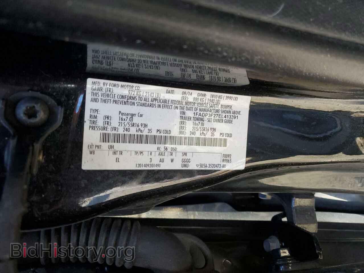2014 FORD FOCUS - VIN: 1FADP3F27EL413391 - Фото 12