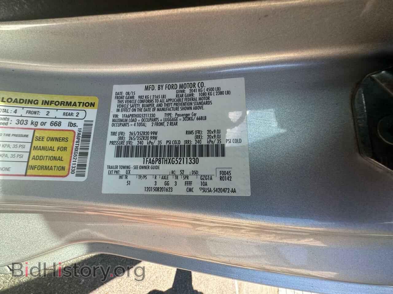 2016 FORD ALL Models - VIN: 1FA6P8THXG5211330 - Фото 10