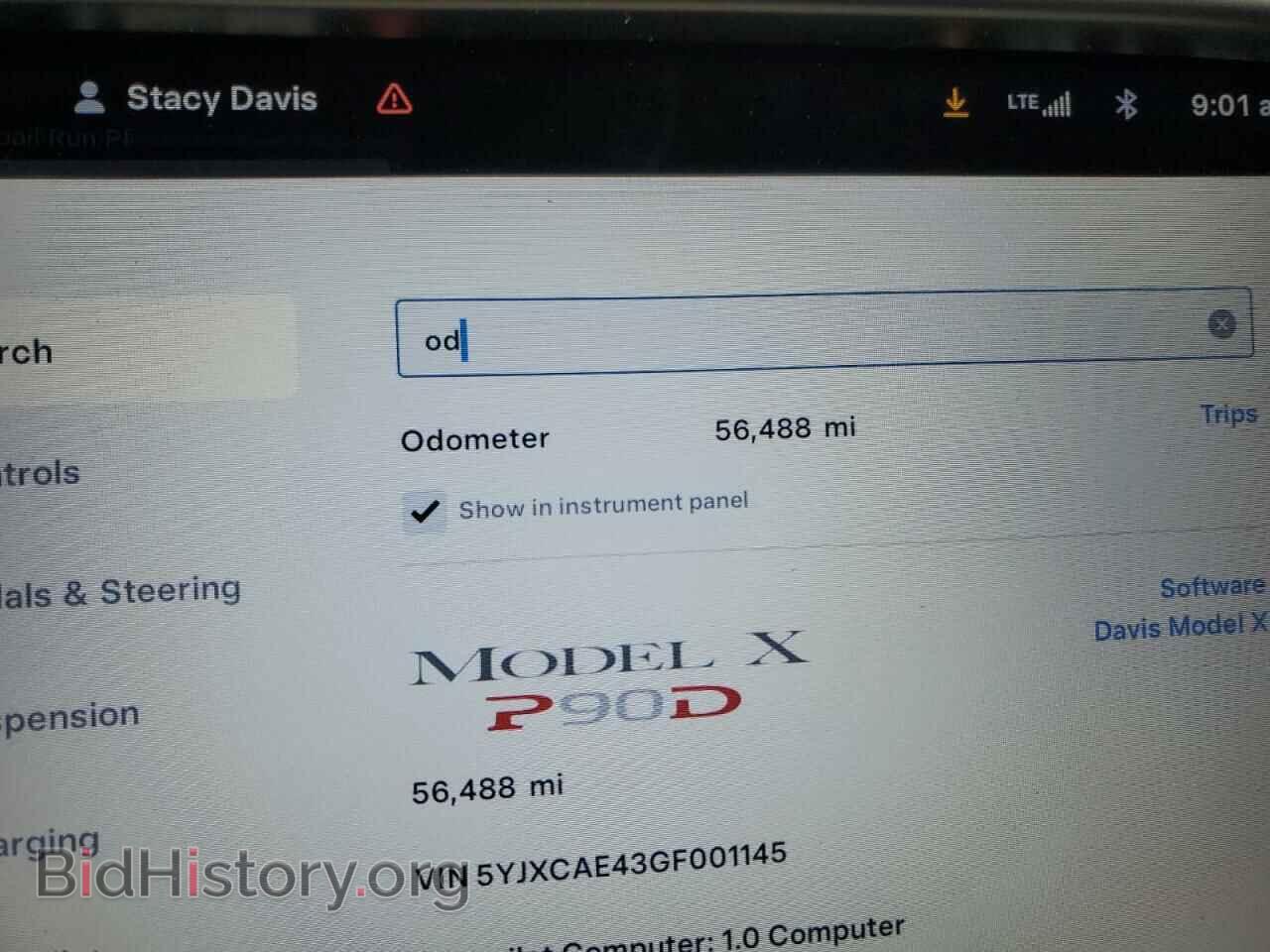 2016 TESLA MODEL X - VIN: 5YJXCAE43GF001145 - Photo 9