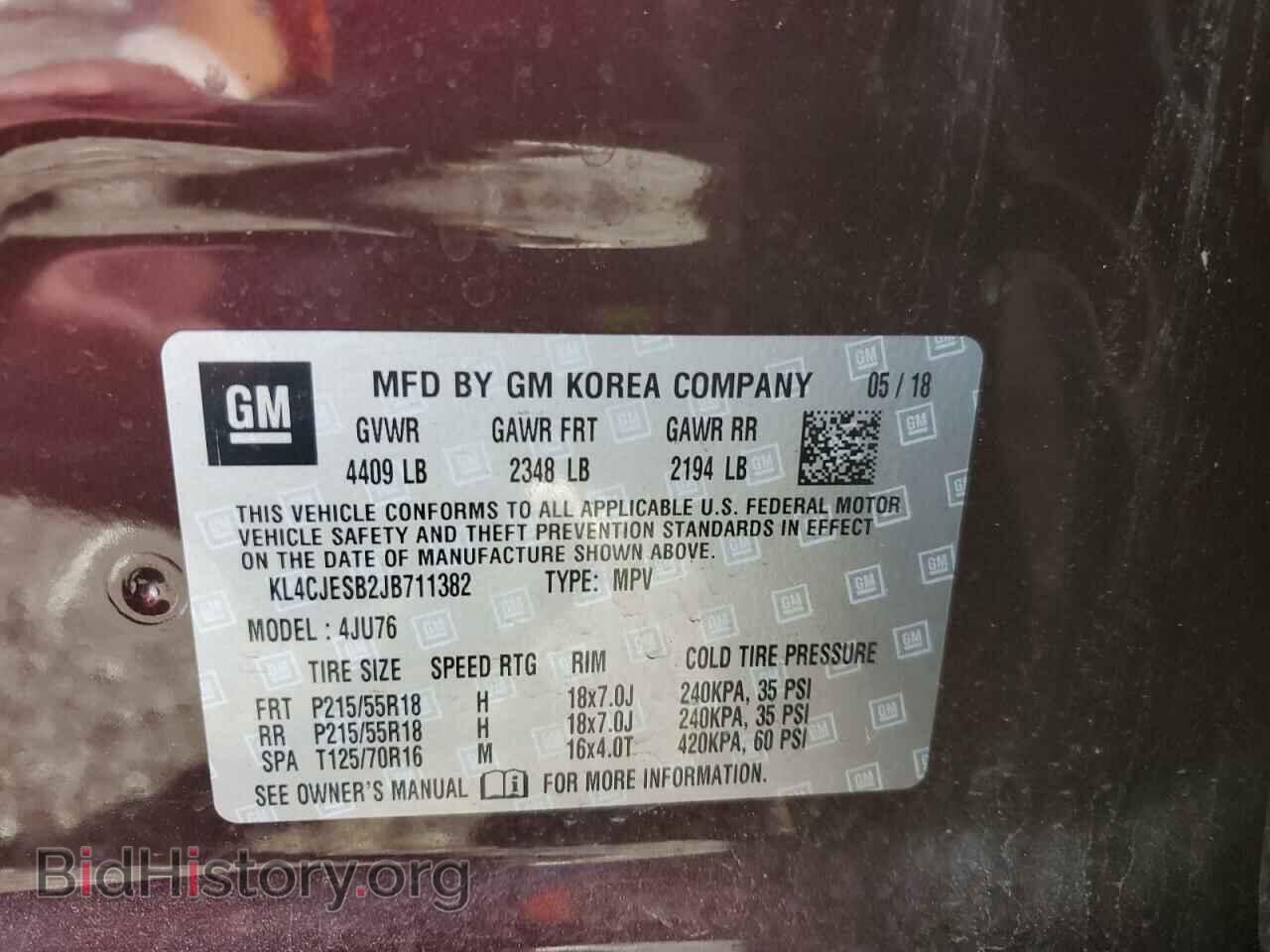 2018 BUICK ENCORE - VIN: KL4CJESB2JB711382 - Фото 13